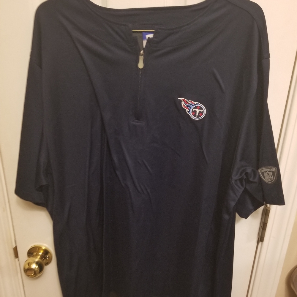 Tennessee Titans Reebok NFL Equipment Size Large Zippered Collar Pullover Jacket